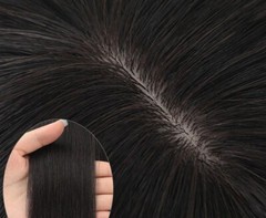 100%Real Human Hair Full Wig For Women,Silk Top Long BOBO with Flat Bang 14″~18″