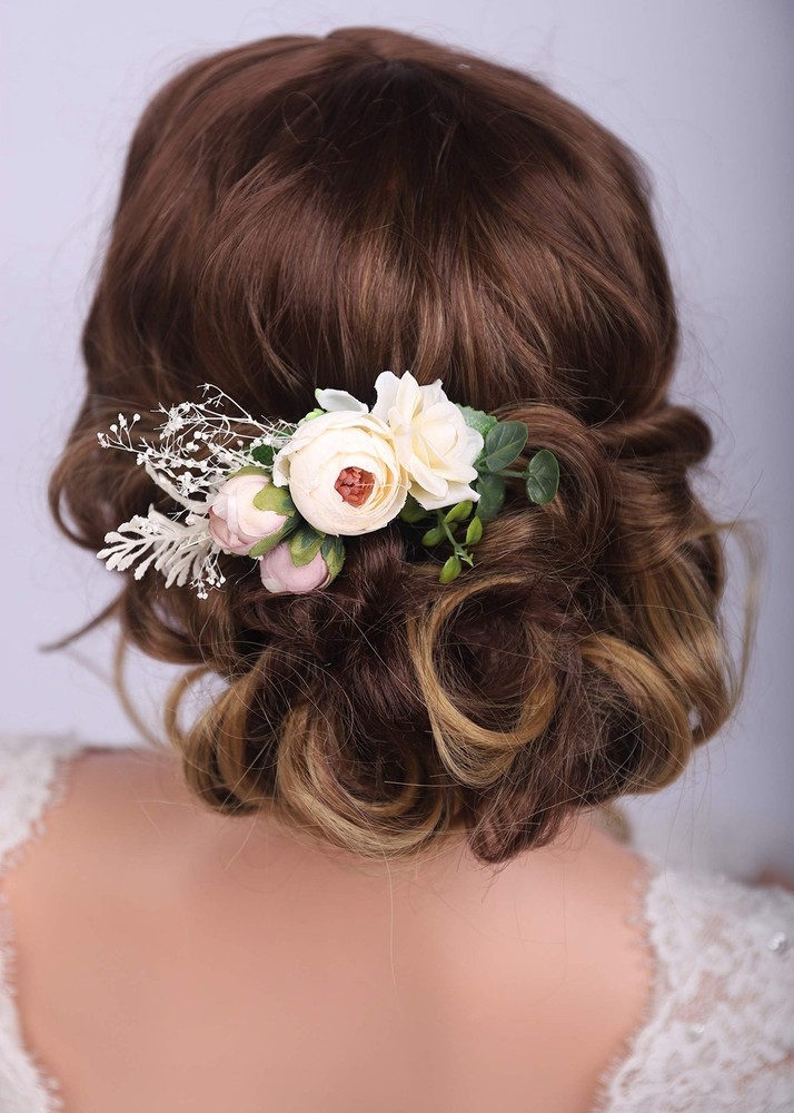 Cute Flower Hair Side Comb Wedding Bridal Floral Decorative Headpiece Party
