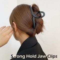 2 PCS Large Matte Hair Claw Clips, 6 Inch Extra Big Black and White