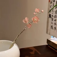 Classic Hair Stick Chopsticks Ink Color Flower Metal Fringe Hairpin For Women Pe