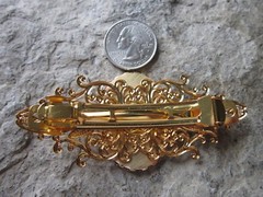 HORSE CAMEO GOLD FILIGREE BARRETTE – HORSE LOVER GIFT – EQUESTRIAN – RIDER