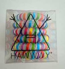 HAWWWY Spiral Hair Ties, Rainbow 6-Pack