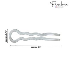 Parcelona French Sleek 3 1/2″ Celluloid Wavy U Shaped Hair Pins for Women(3 Pcs)