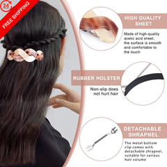 Mistofu 3Pcs Hair Barrettes for Women, 1 Count (Pack of 3), Tortoiseshell