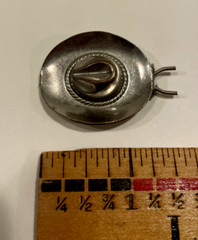 Vintage Silver Tone Hair Barrette Western Cowboy Hat