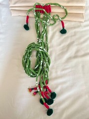 Handmade Green Color Pom-Pom Thread Hair String