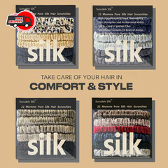 Anti Slip Scrunchies Pure Mulberry Silk Handmade Solid Color Women Hair