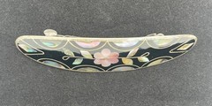 Silver-plated Abalone Shell Floral Inlay Hair Clip/Barette – HL – Made in Taiwan