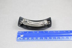 Denim pattern barrette plastic rectangle hair clip 3 1/8″ long blue jeans