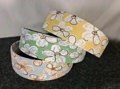 Set Of 3 Floral Fabric Green Yellow Blue Headbands New Never Worn