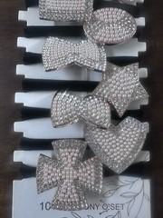 NWT Noir Set Of 10 Pony Elastics Rhinestone Shapes Scrunchies