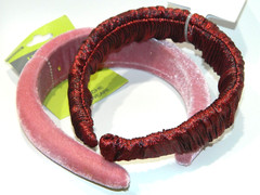New 2 Headbands 1.25 inches Wide, Pink and Metallic Red