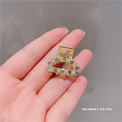 2Pcs Rectangle&D Bangs Clips,Crystal Rhinestone Clip Set,2 Styles for Fringe