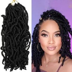 8 Packs Short Faux Locs Crochet Hair 120 Strands 12 Inch (Pack of 8), 1B
