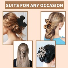 BENOSPACE 3Pcs Acrylic Hair Clip, Mouse Head Claw Clips for black, white