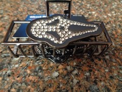 Scream Ghost Face Bling Claw Hair Clip Metal Rhinestone Sparkly Brand New