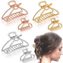 6 Packs Metal Hair Claw Clips, Lady 1 Count (Pack of 6), Triangle Large&Mini