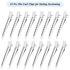 24 Pcs Duck Billed Hair Clips for Styling Sectioning, 3.5 Inch Metal Alligator H