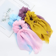8 Pack Colorful Chiffon Hair Ties & Bows, Silk Scarves, Ponytail Holders, 90s Ac