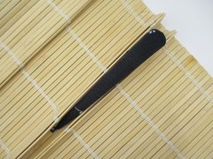 Black Simple Silk Kimono Long Hair Clip 130mm (5 1/8 inch) For Gray, Thick Hair