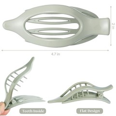 CHANDAT Flat Hair Clip 6 pcs Lay Down Claw Clips 1 Count (Pack of 6), Gloss