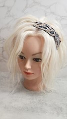 Headband Hair Band Party Bead Elegant Black Silver Business NWOT Sexy Fashion