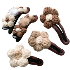 5-piece Elegant wool Large Flower Hair Duck Wallet and Hairpin Set – Ladies