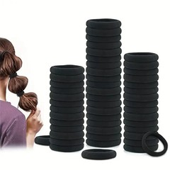 High Elastic Hair Bands Black Ponytail Holders Scrunchies for Girls Kids Hair