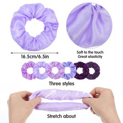Share Tyqour 6Pcs Satin Silk Purple Hair Scrunchies for 1 Count (Pack of 6),