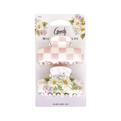 MacKenzie Childs x Goody Target 🎀 Pink Rosy Check Medium Hair Claw Clips Set