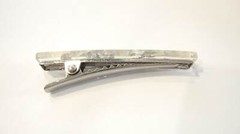 Small 2 inch super slim clear silver speckled alligator hair clip fine thin hair