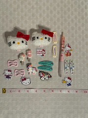 Kawaii Hello Kitty Hair Clips For All Hair Types Anime Pen Stickers Gift Pack