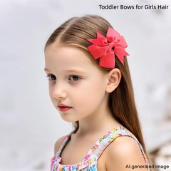 40Piece 3 Inch Grosgrain Ribbon Pinwheel Hair Bows Alligator Clips for Girls