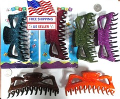 Lot of 2,6,12,24—5 1/2″ Marble Color Jumbo Hair Clips, Hair Claws–HC85MB