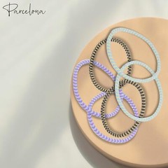 Parcelona Thin Stripes Ponytail Holder Stretchy Elastic Hair Ties for Women