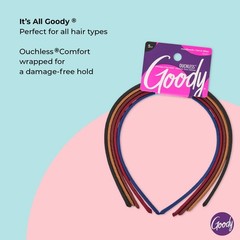 Goody Ouchless Shoestring Headbands, 5 5 Count (Pack of 1), Assorted Neutral
