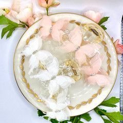 Hair Claw Clips Set Elegant Butterfly Pearl Bow for Women Bridal Daily Use Gift