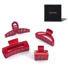 SinPinEra Hair Claw Clips for Women and Girls,4PCS 1 Count (Pack of 1), red