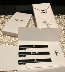 ❤️NEW AUTH CHANEL 3 Pcs Set Black Metal Hair Clip Pin Limited Beauty VIP GIFT