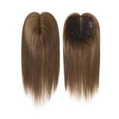 4.5″x5″Hand Tied Parting Line 100%Remy Human Hair Topper Clip in 12″Multi-Colors