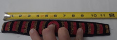 Artist Handcrafted Beaded Gold, Red & Black Stretchable Headband OOAK