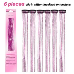 Heat Resistant Glitter Tinsel In Extensions Sparkle Accessories for Women Girls