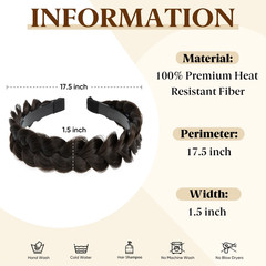 Synthetic Fashion Braided Headband, Hair Band, Braided Hairstyle, Bohemian Style