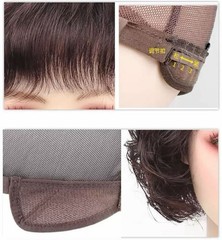 New Black/Brown 100% Human Hair Wavy Bob Full Wig for Women,Silk Top Whirl 10″