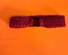 Purple Blue Pink Red Knit Handmade Button Headband Women Teens Solid Casual