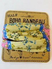 Cream Pink Blue Natural Life Boho Bandeau Half Buff headband floral karma