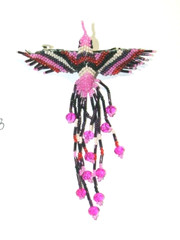 Fancy Fringe Beaded Hummingbird Barrette 4″ w/ French Clip closure #63