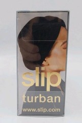 Slip 100% Pure Mulberry Silk Pull-On Ultra Soft & Gentle on Hair Black Turban
