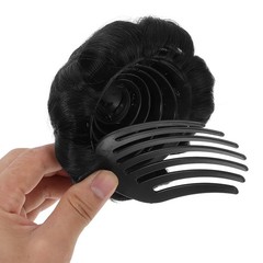 Beavorty Jaw Clip Bun Hair Chignon Donut Extension Black Wig