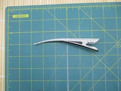 Silk Kimono Long Hair Clip 130mm (5 1/8 inch) Ship from USA, Simple Tsumugi